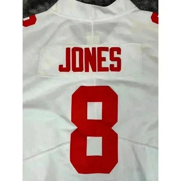 Nike New York Giants NFL #8 Daniel Jones On Field Men's L White Red Football - Picture 9 of 11